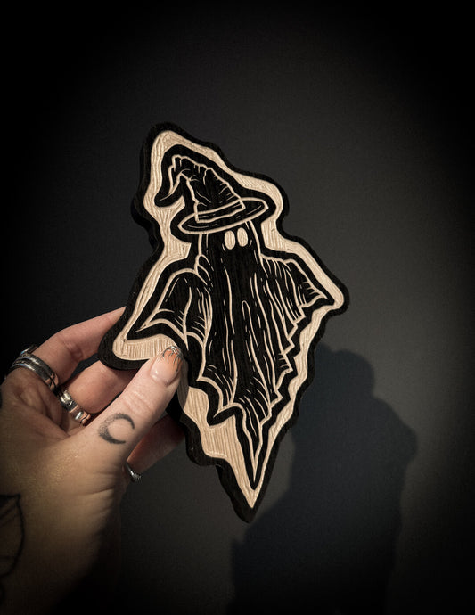 Witch Ghost Woodcut