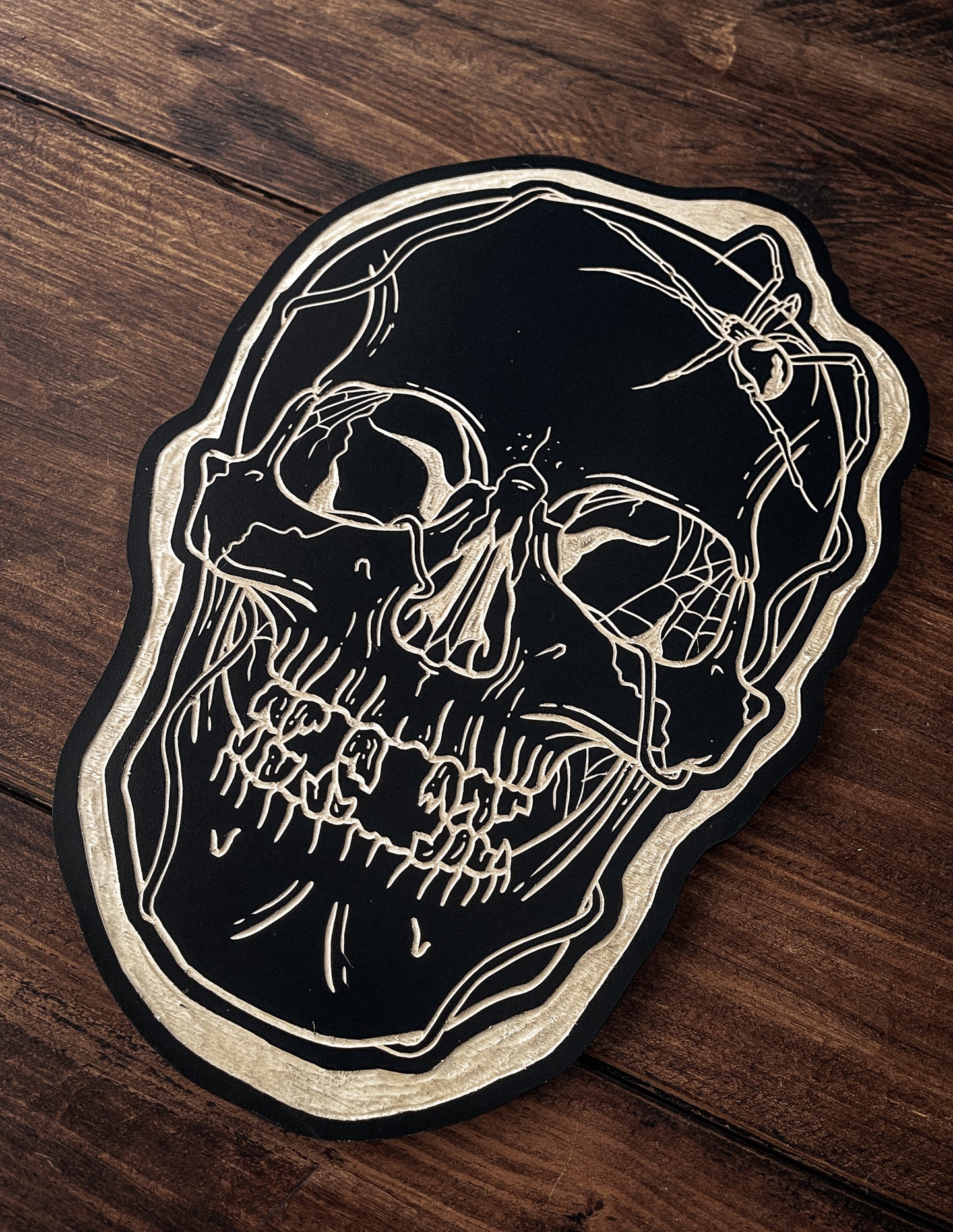 Spider Skull Woodcut (imperfect)