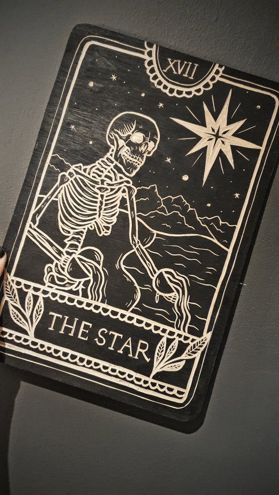 The Star Tarot Card Woodcut