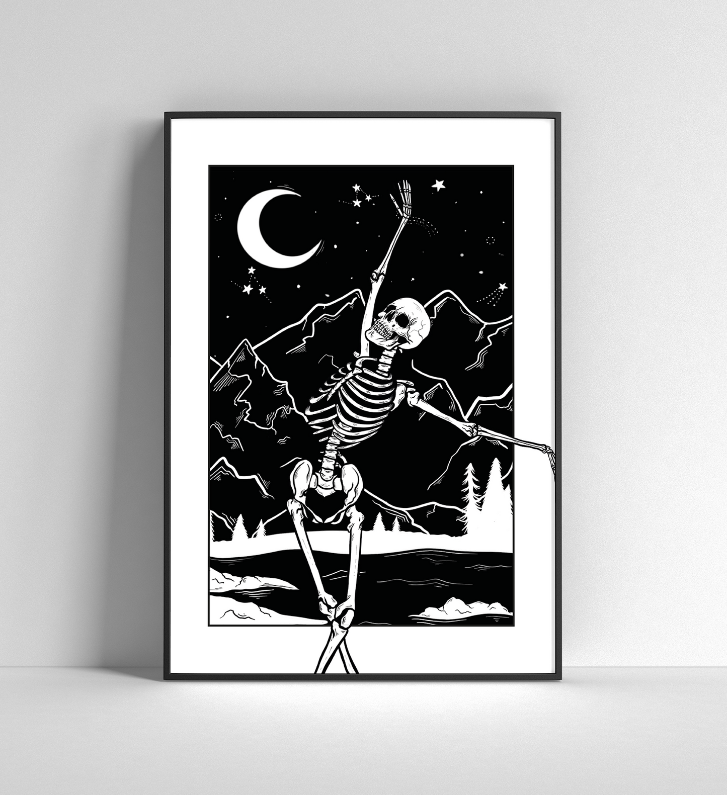 A4 Dancing Skeleton print