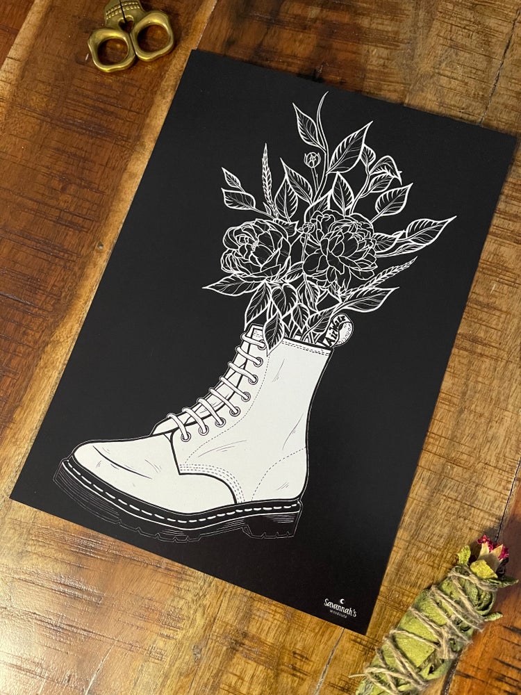 A4 Boot Flower Pot print