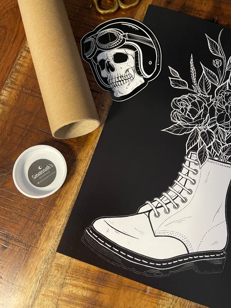 A4 Boot Flower Pot print