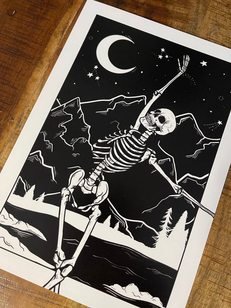 A4 Dancing Skeleton print