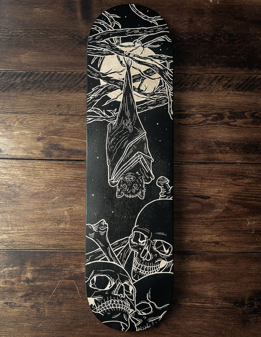 Bat in the Moonlight Skate Deck