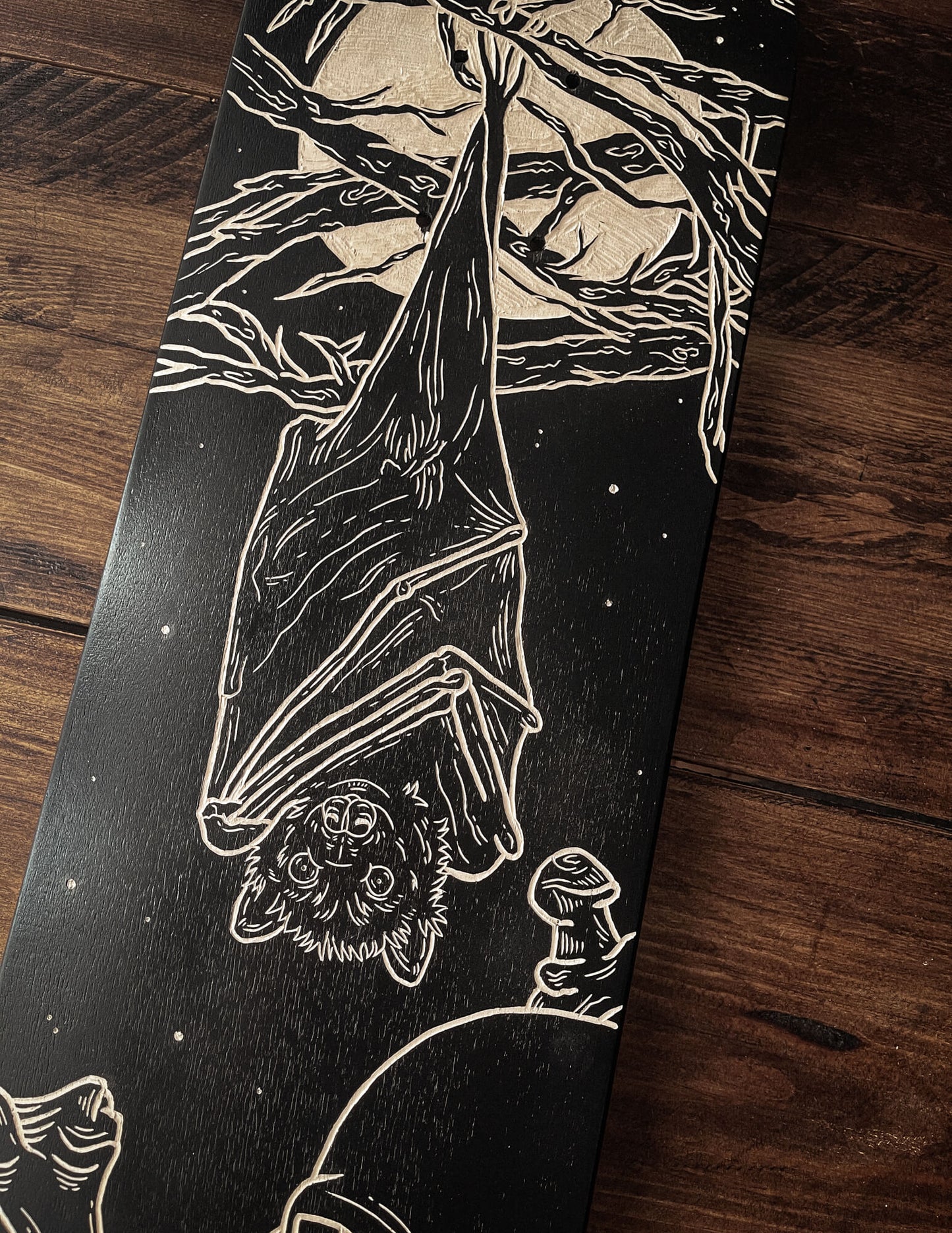 Bat in the Moonlight Skate Deck