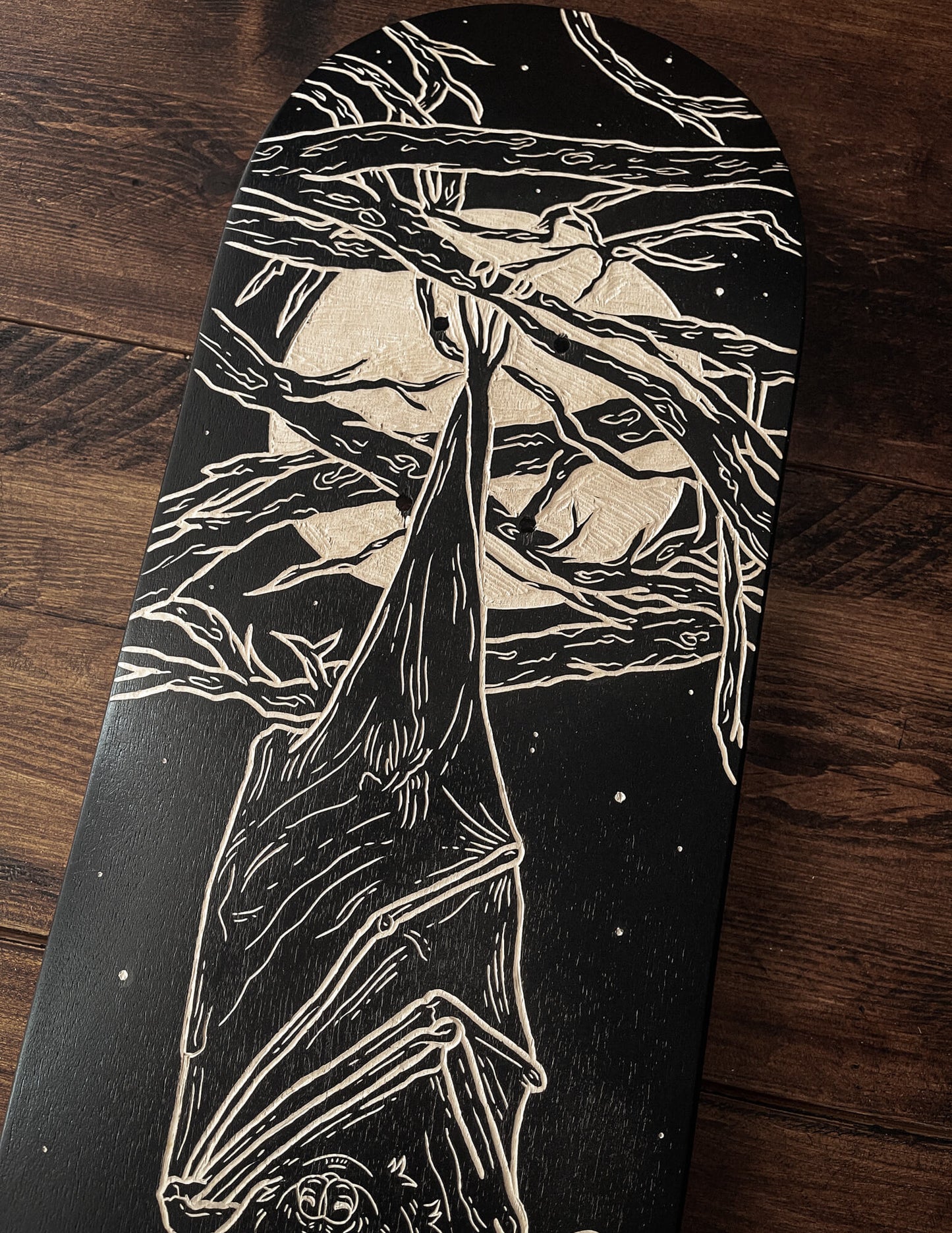 Bat in the Moonlight Skate Deck