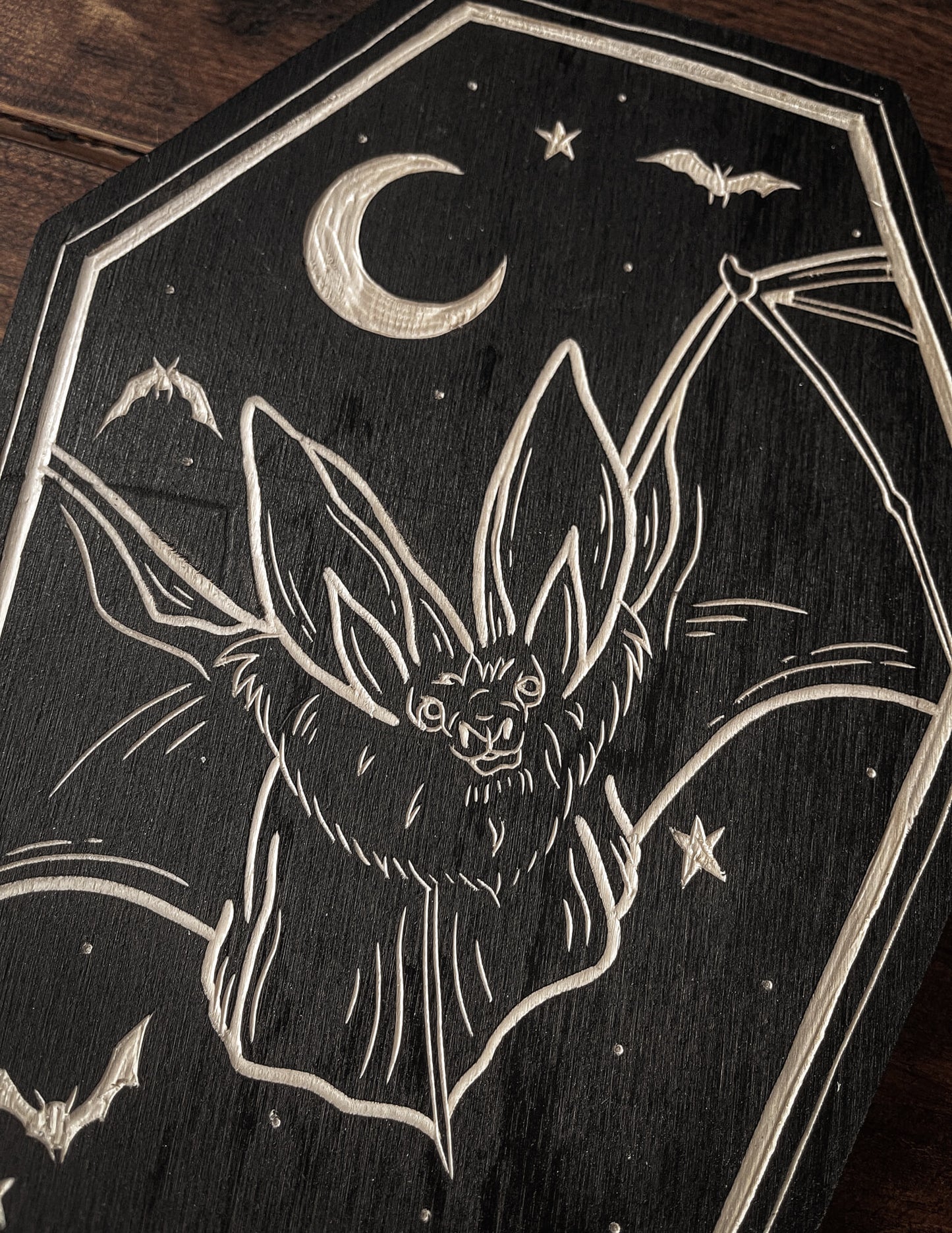 Bat Coffin Woodcut