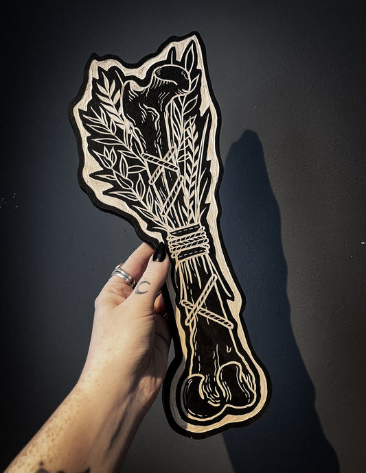 Dried Flower Bone (Rope) Woodcut