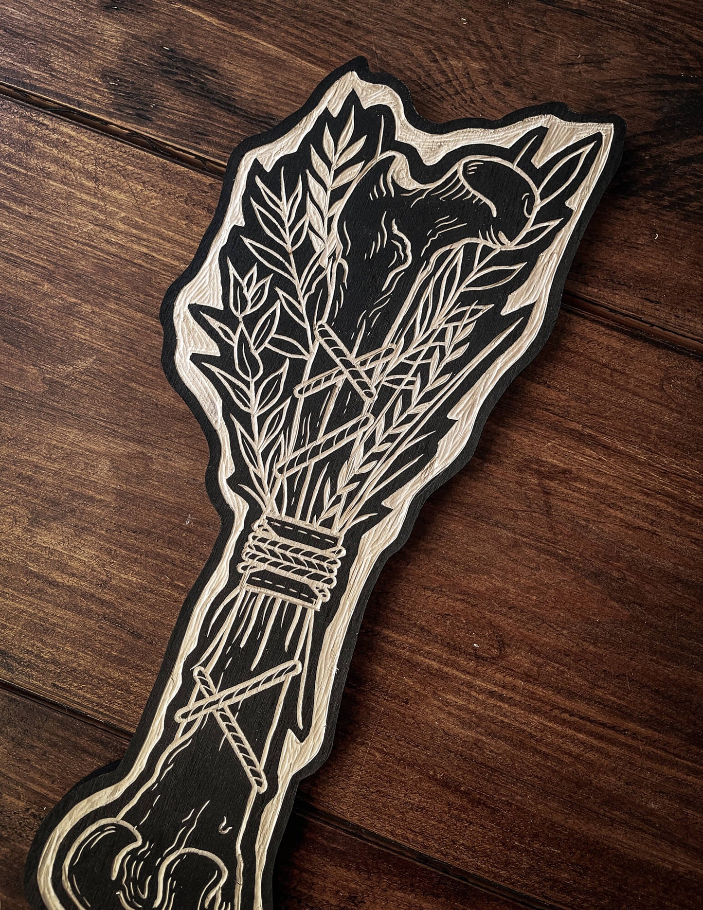 Dried Flower Bone (Rope) Woodcut