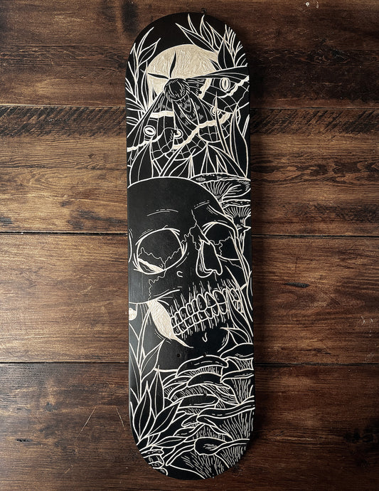 Moth Skull Skate Deck