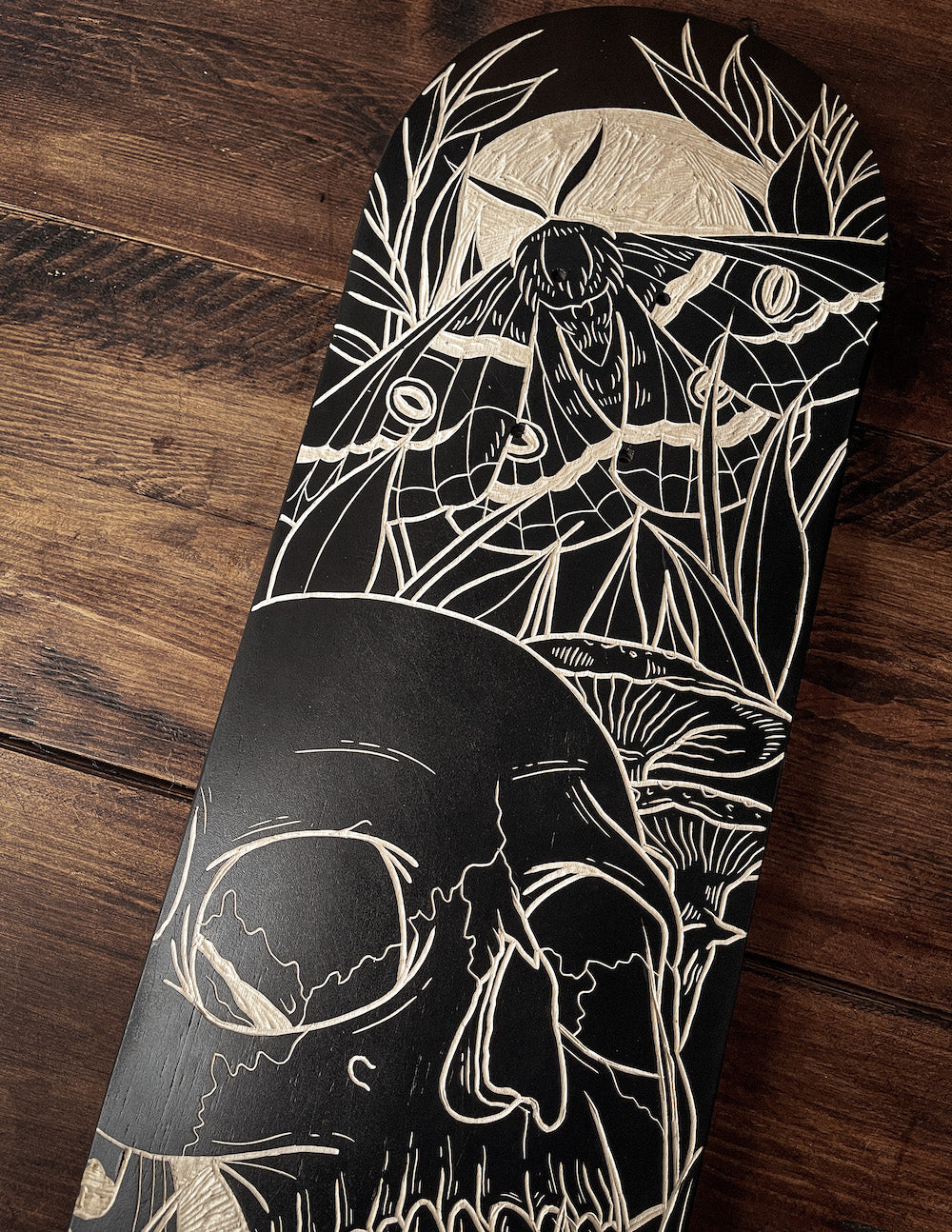 Moth Skull Skate Deck