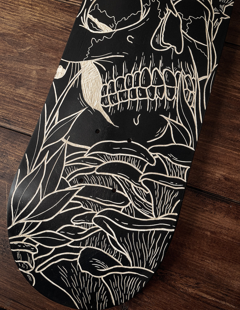 Moth Skull Skate Deck