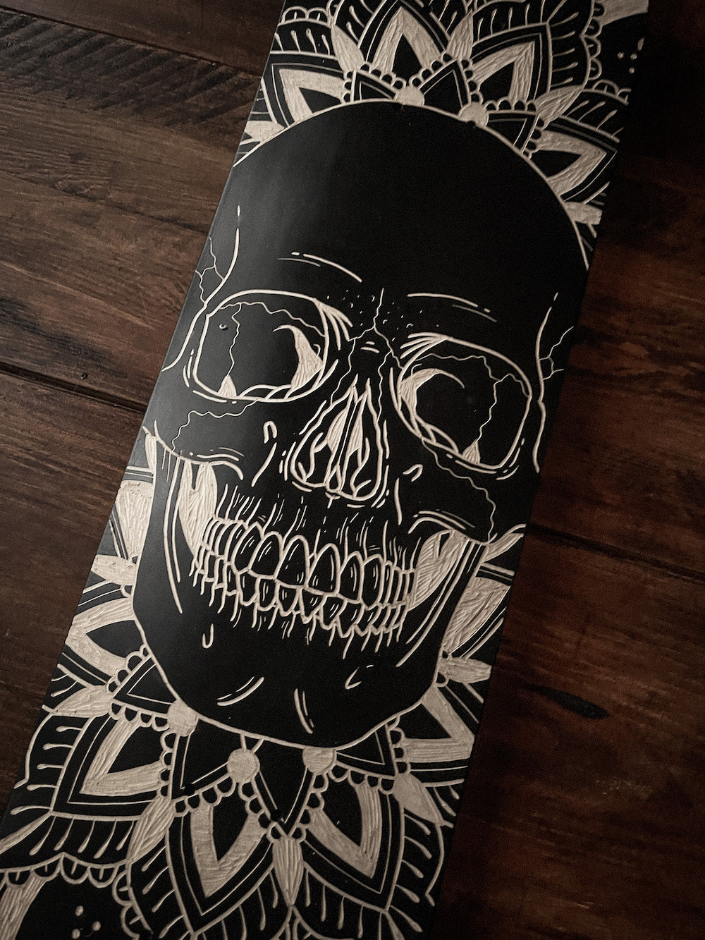 Mandala Skull Skate Deck