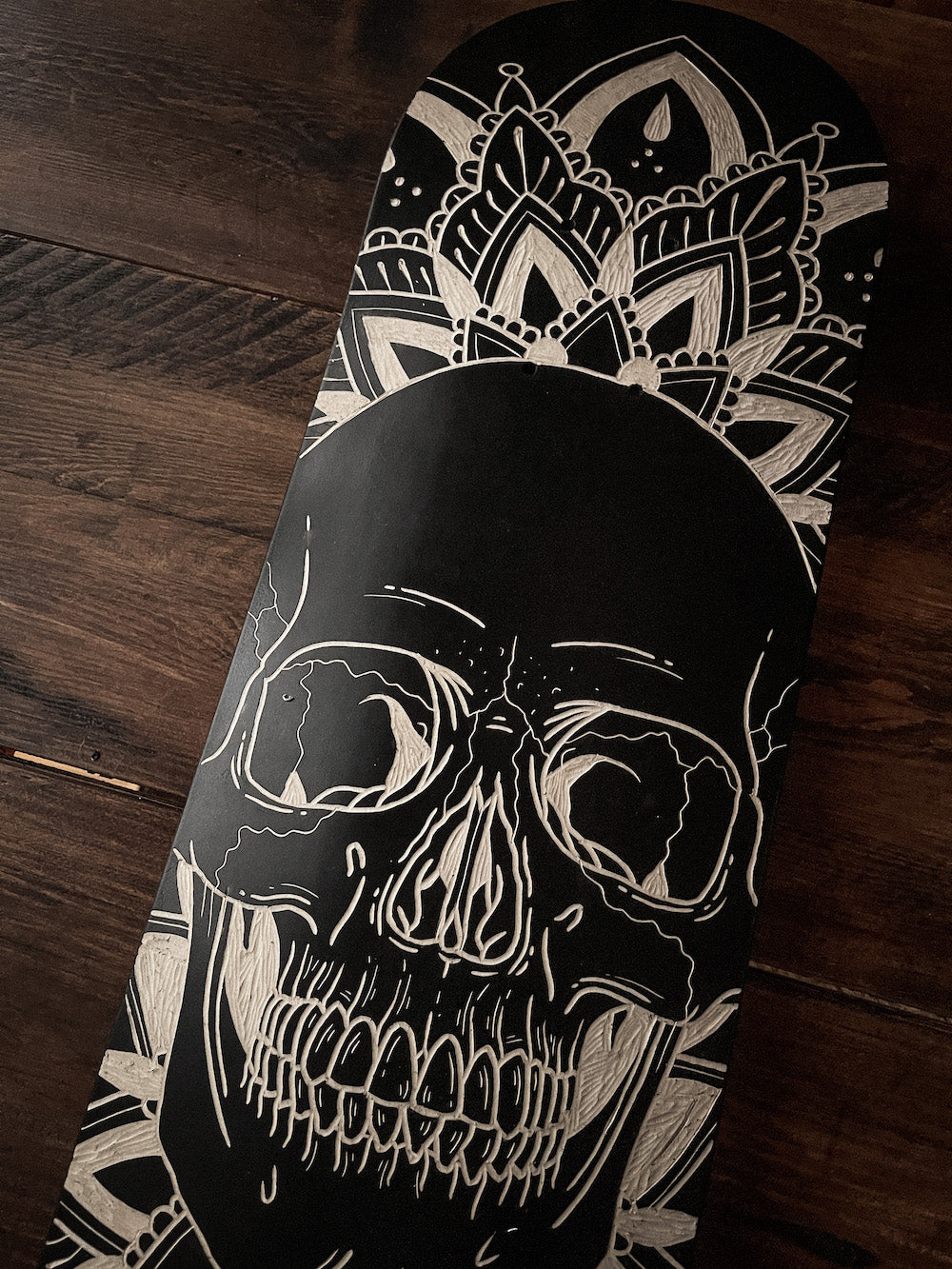 Mandala Skull Skate Deck