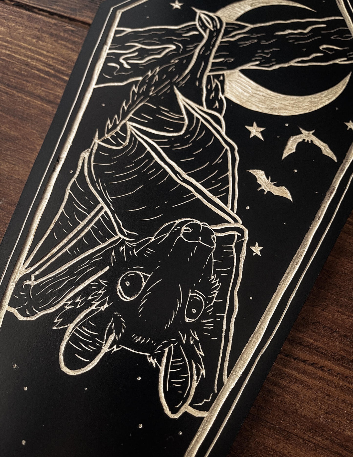 Bat Coffin Woodcut