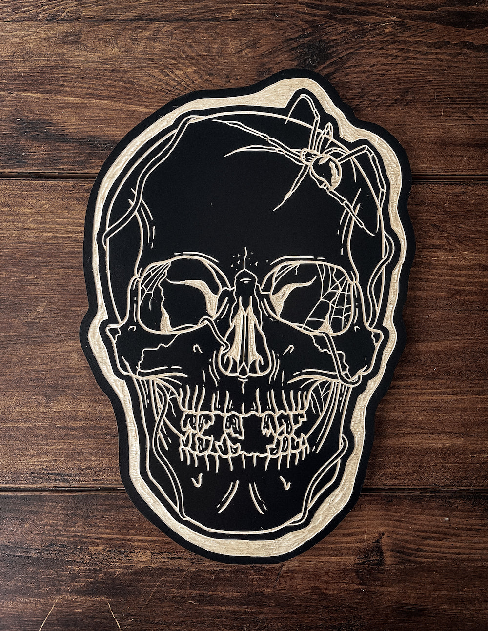 Spider Skull Woodcut (imperfect)