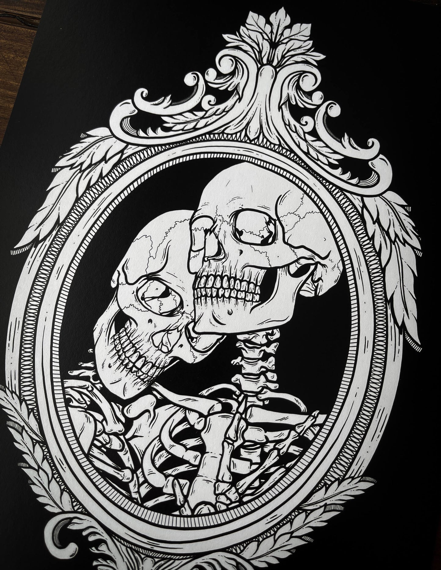 A3 + A4 Lovers Skeleton Frame Print