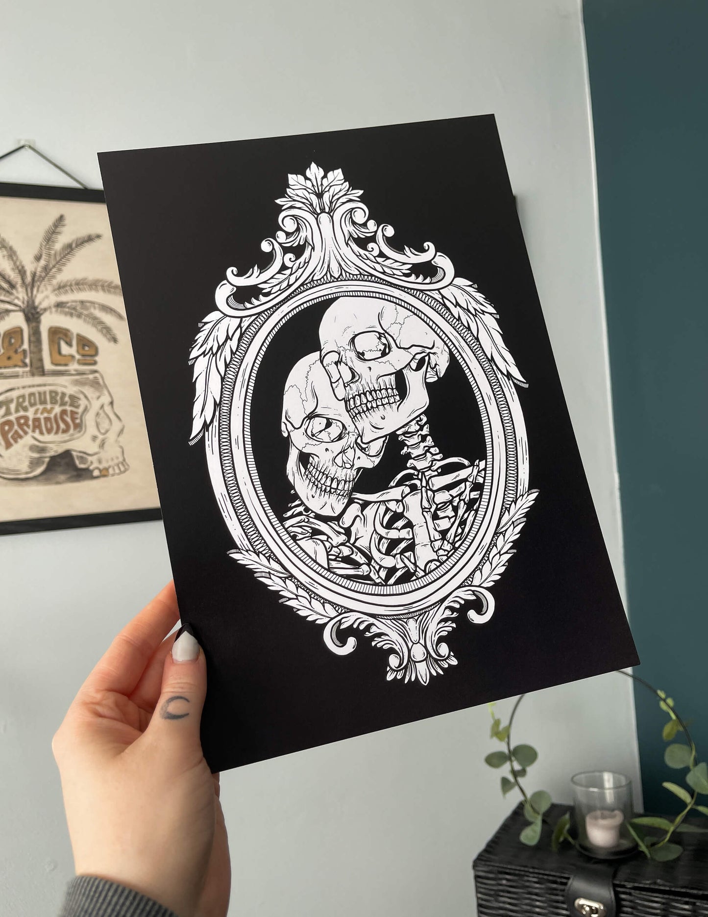 A3 + A4 Lovers Skeleton Frame Print