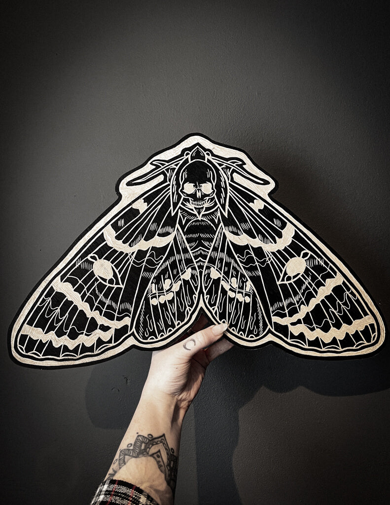 Large Death Moth Woodcut