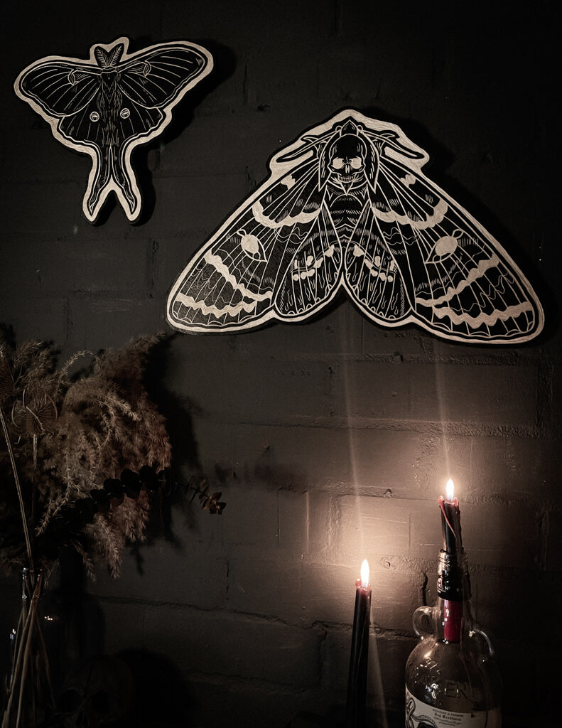 Large Death Moth Woodcut