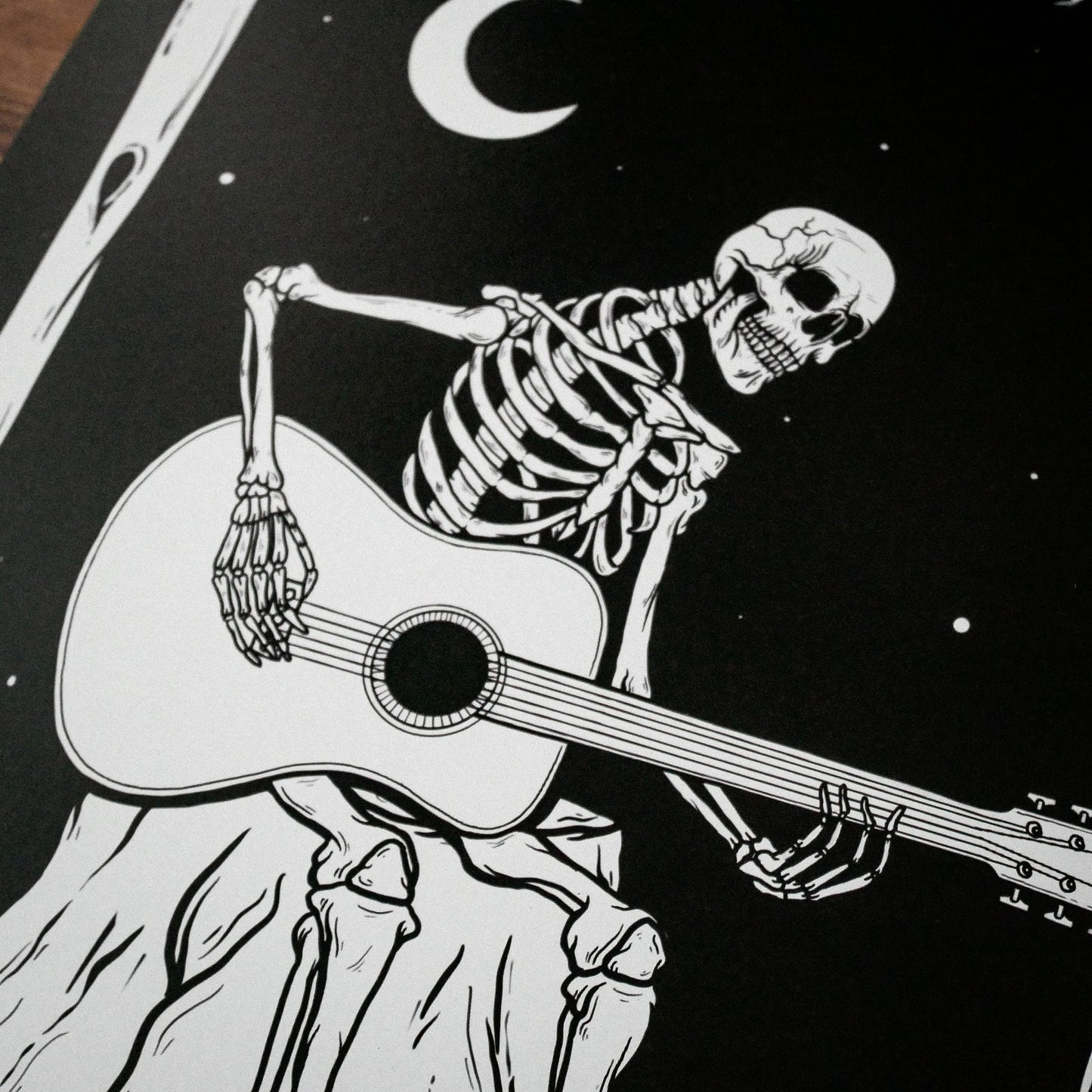 A4 + A3 Skeleton Playing Guitar Print