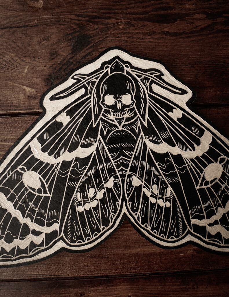 Large Death Moth Woodcut