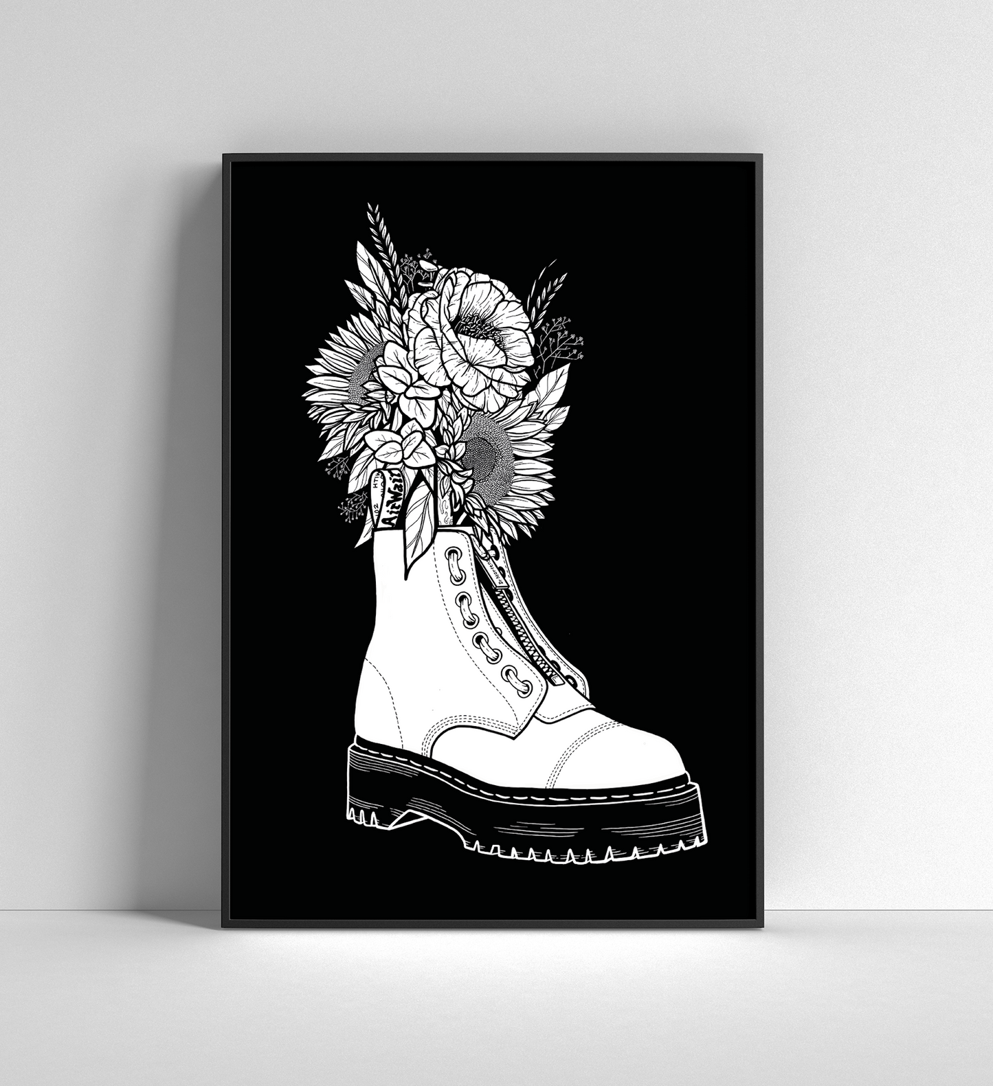 A3 + A4 Boot Flower Pot Print